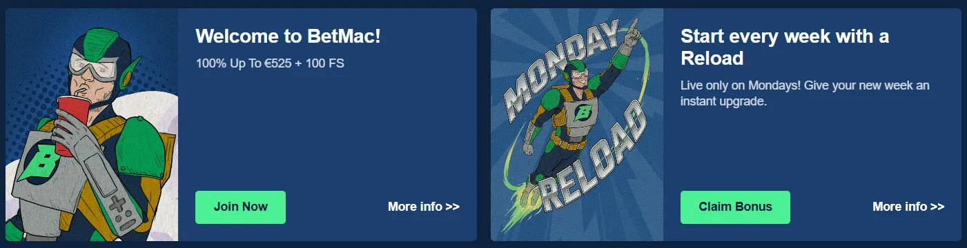 BetMac Casino Bonuses and Promotional Offers